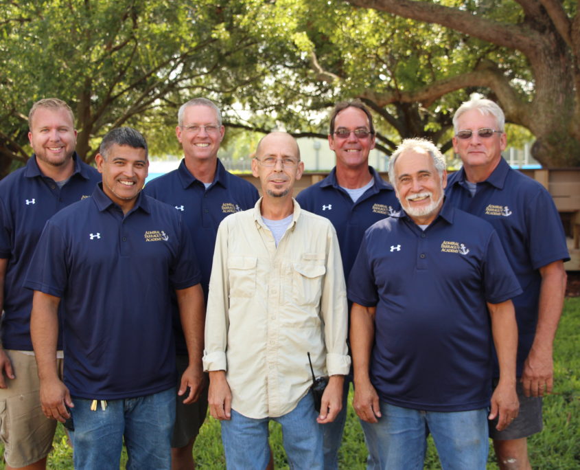 The ma在tenance crew that makes it happen, from left to right: Jeff, Rafael, John, Matt, Jay, Jose, and Craig.