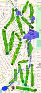 Golf course superimposed on current map