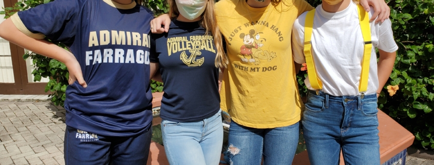 上周是法拉古特海军上将学院的精神周。 我们的低年级学生通过四个主题日的装扮展示了他们的精神。